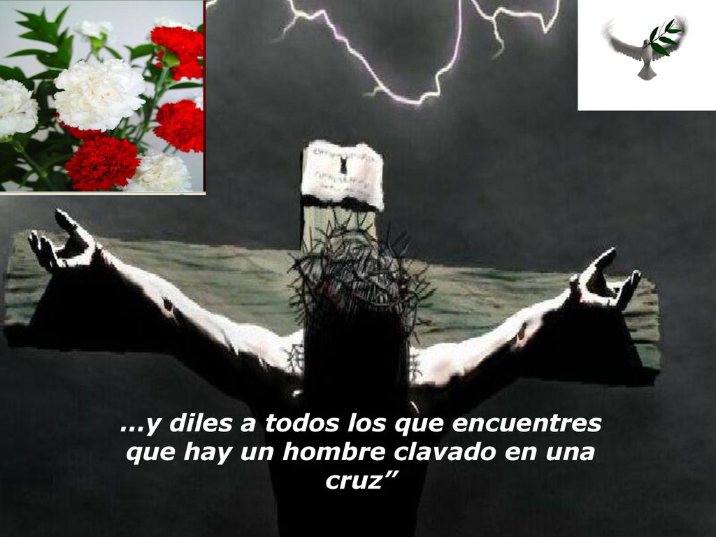 ...y diles a todos los que encuentres que hay un hombre clavado en una cruz