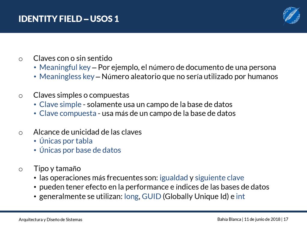 IDENTITY FIELD – USOS 1 Claves con o sin sentido