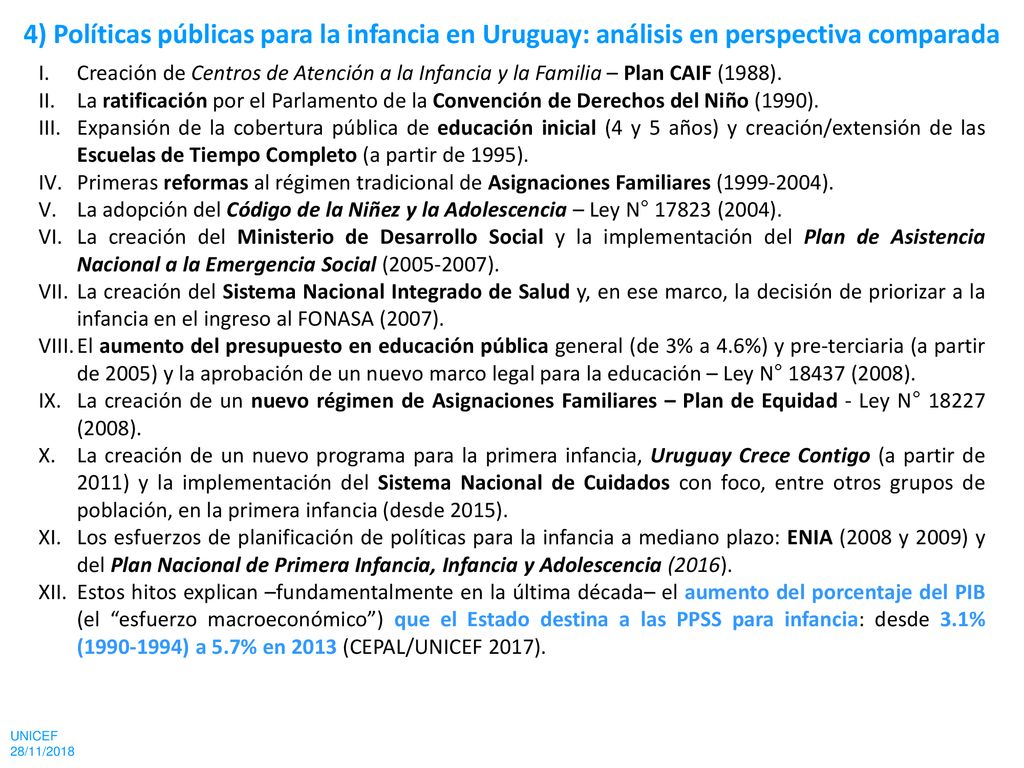 4) Políticas públicas para la infancia en Uruguay: análisis en perspectiva comparada