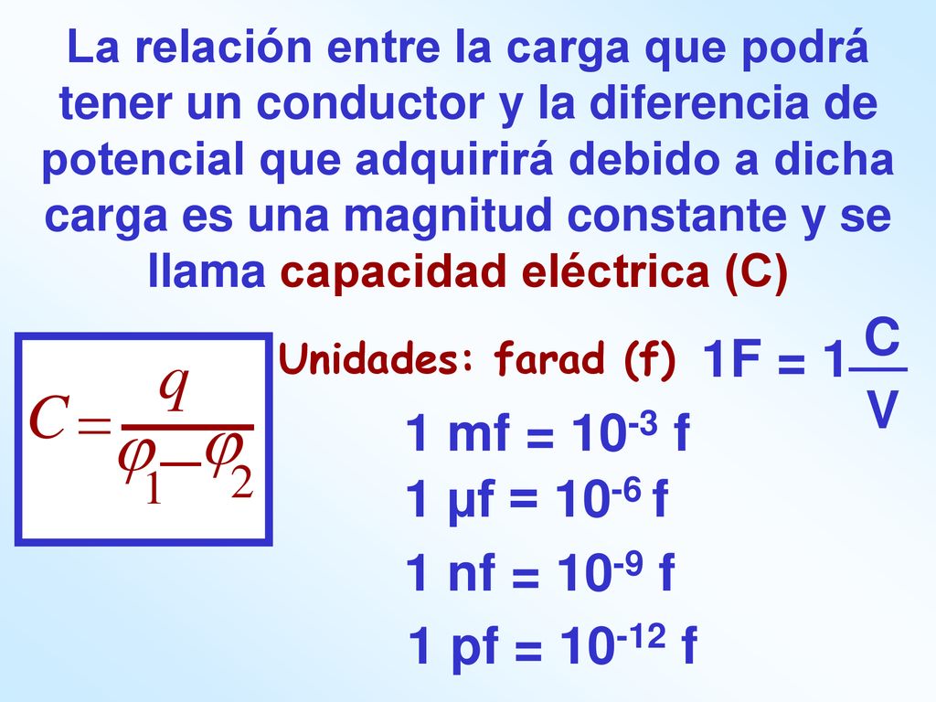 - j q C = C 1F = 1 V 1 mf = 10-3 f 1 µf = 10-6 f 1 nf = 10-9 f