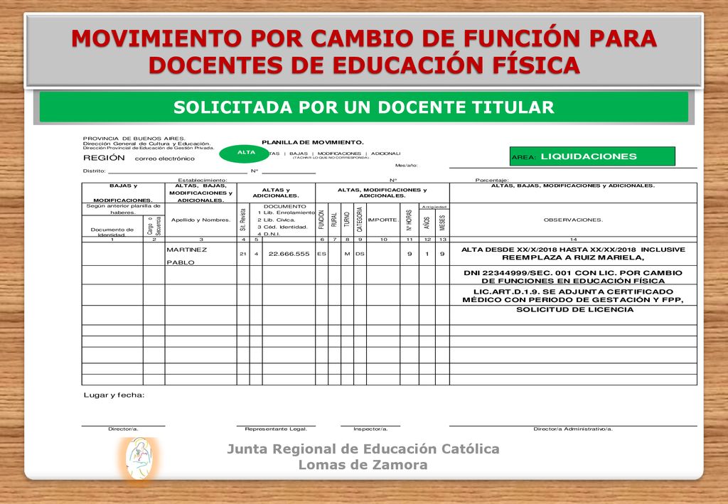 MOVIMIENTO POR CAMBIO DE FUNCIÓN PARA DOCENTES DE EDUCACIÓN FÍSICA