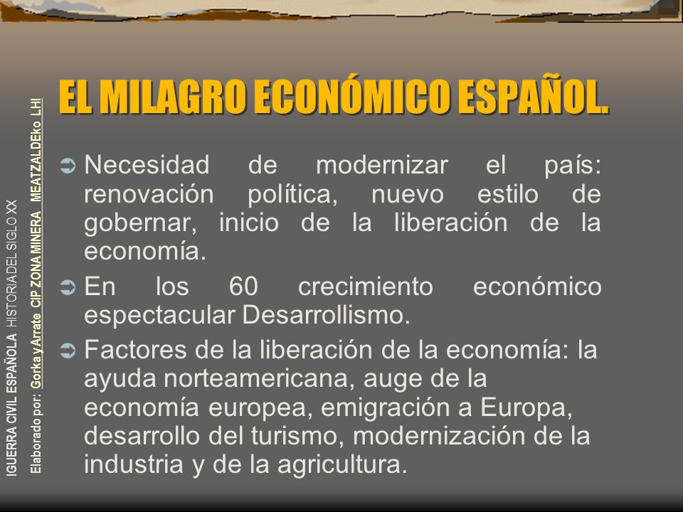 EL MILAGRO ECONÓMICO ESPAÑOL.