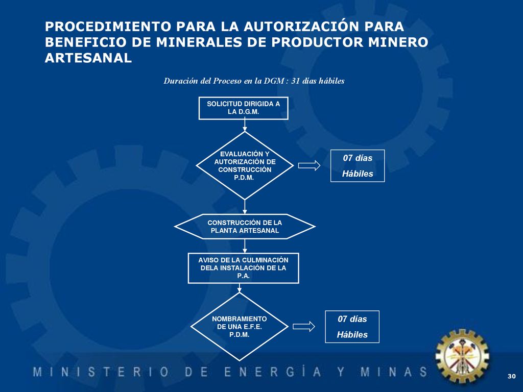 PROCEDIMIENTO PARA LA AUTORIZACIÓN PARA BENEFICIO DE MINERALES DE PRODUCTOR MINERO ARTESANAL
