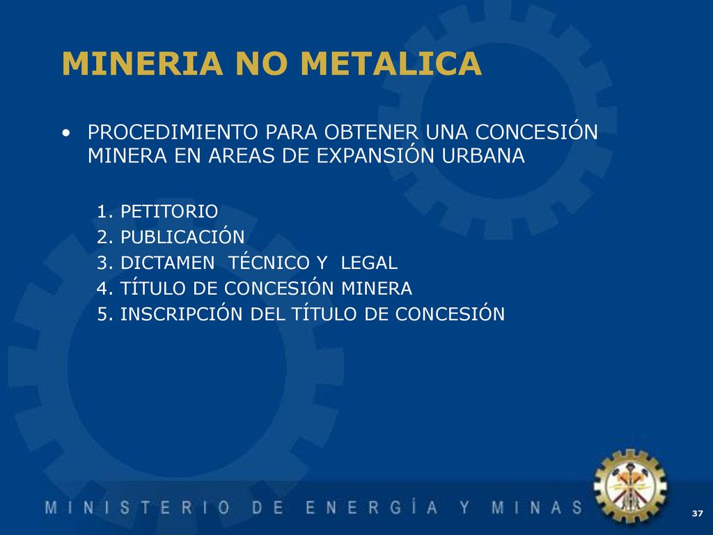 MINERIA NO METALICA PROCEDIMIENTO PARA OBTENER UNA CONCESIÓN MINERA EN AREAS DE EXPANSIÓN URBANA. PETITORIO.