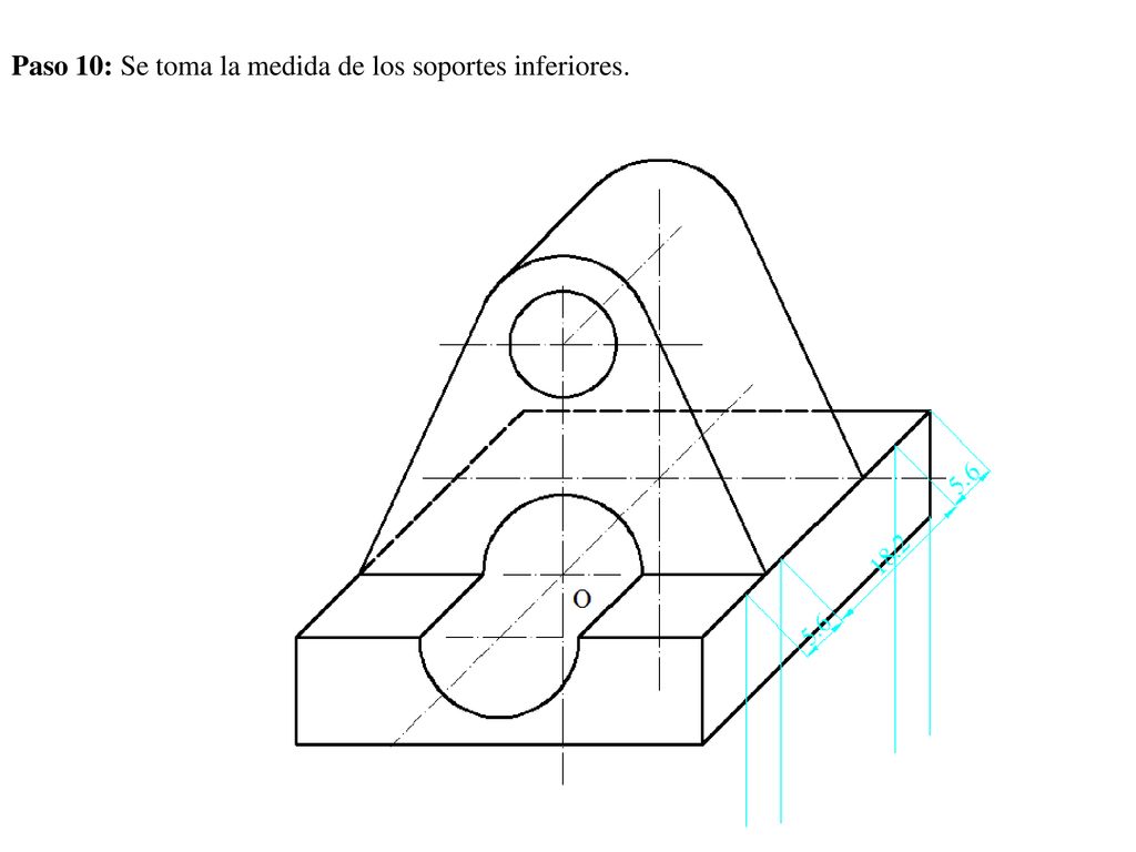 Paso 10: Se toma la medida de los soportes inferiores.