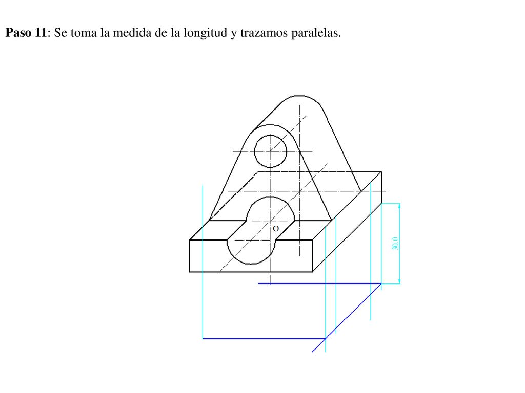 Paso 11: Se toma la medida de la longitud y trazamos paralelas.
