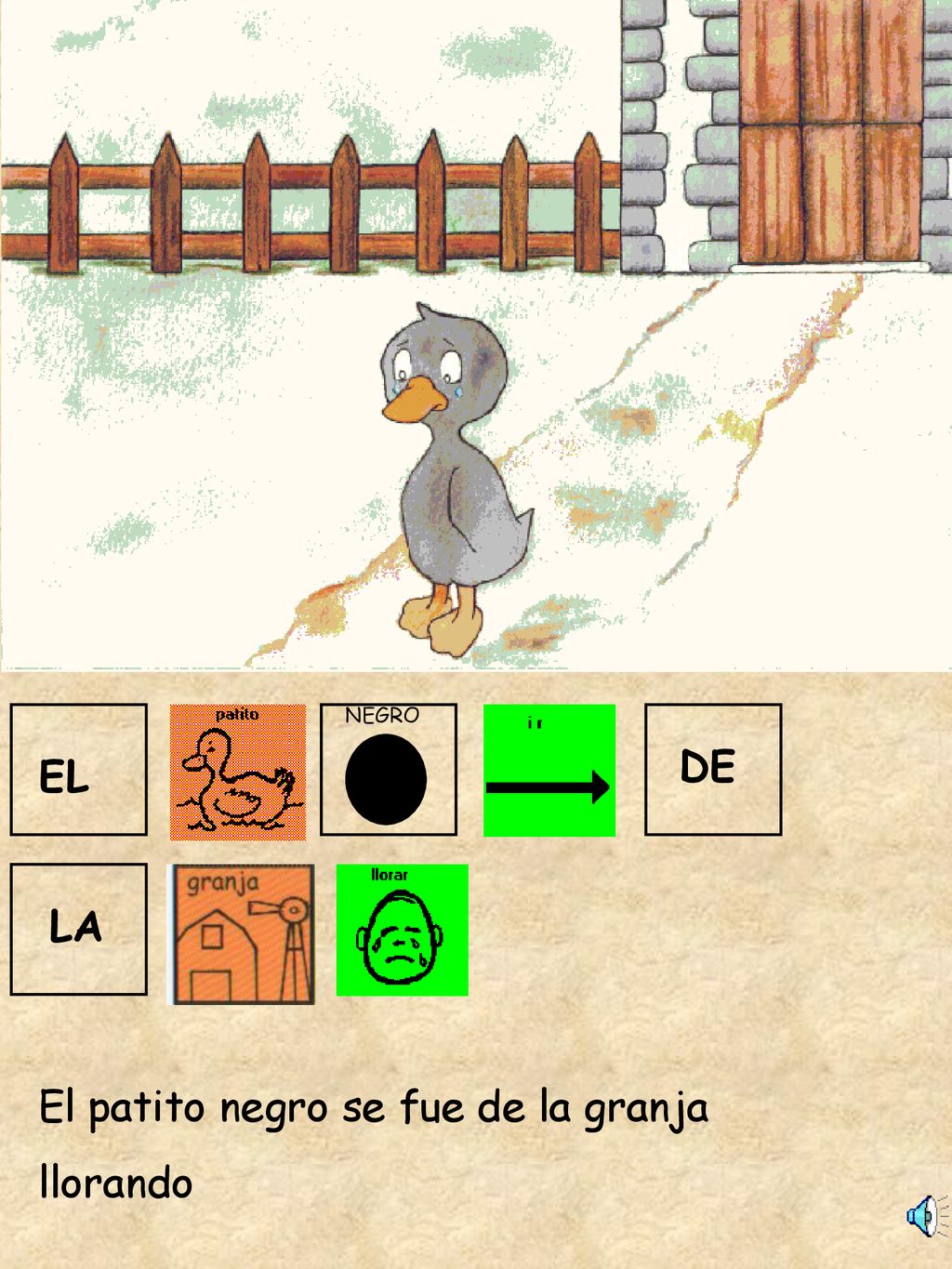 El patito negro se fue de la granja llorando