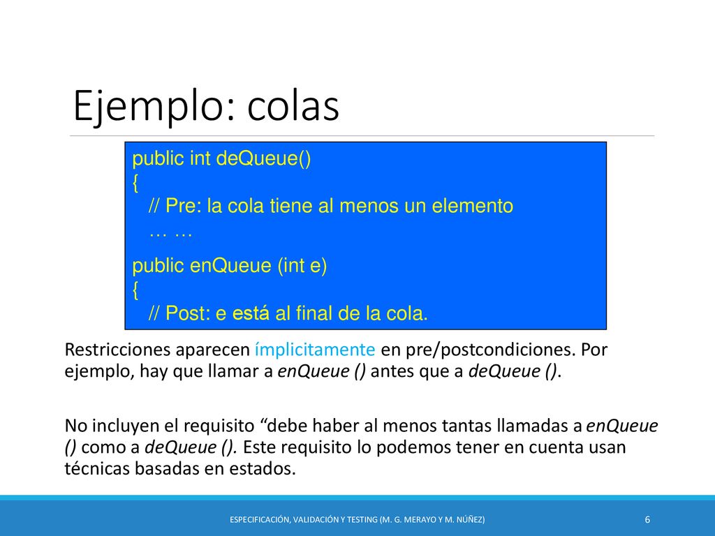Especificación, Validación y Testing (M. G. Merayo y M. Núñez)
