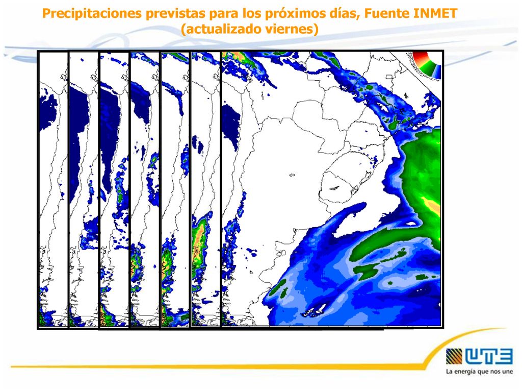 Precipitaciones previstas para los próximos días, Fuente INMET (actualizado viernes)