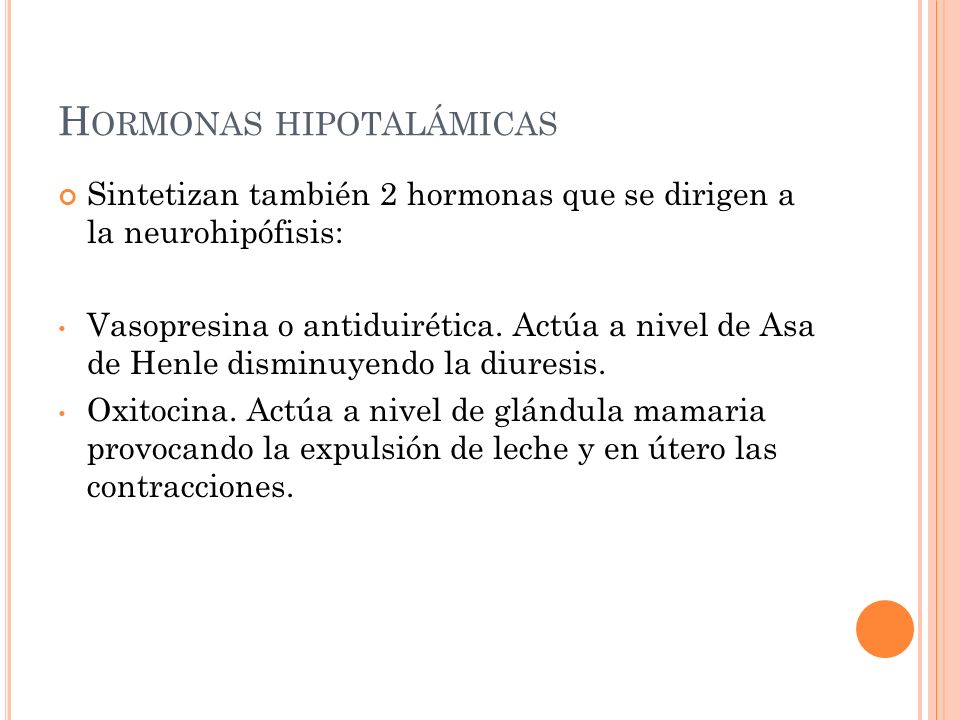 Hormonas hipotalámicas