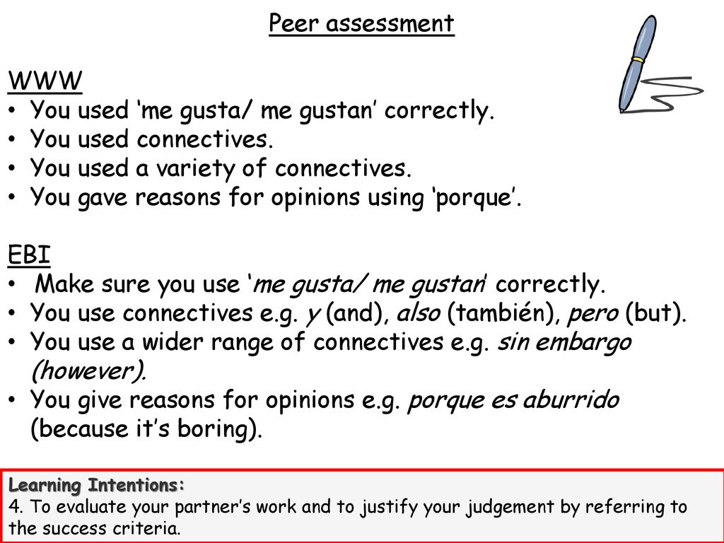 You used ‘me gusta/ me gustan’ correctly. You used connectives.