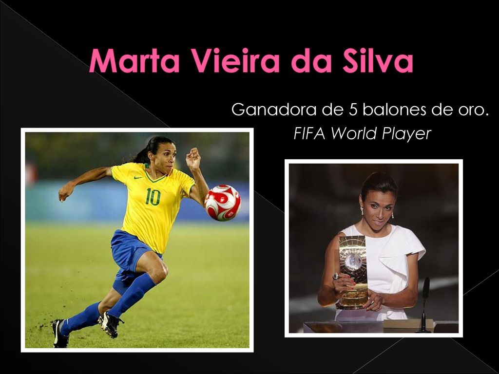 Marta Vieira da Silva Ganadora de 5 balones de oro. FIFA World Player