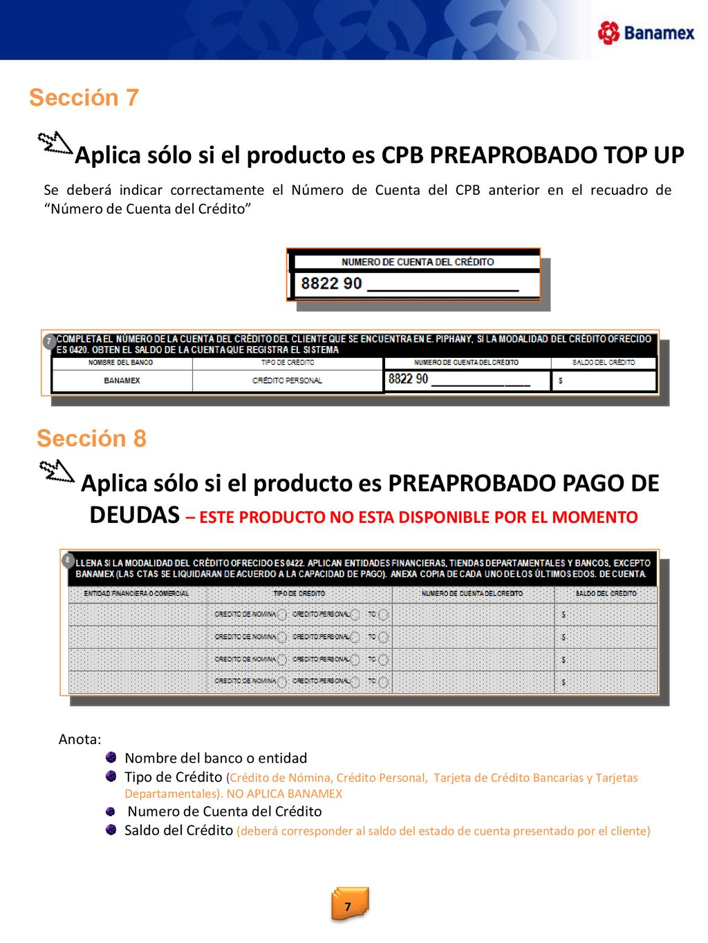 Aplica sólo si el producto es CPB PREAPROBADO TOP UP