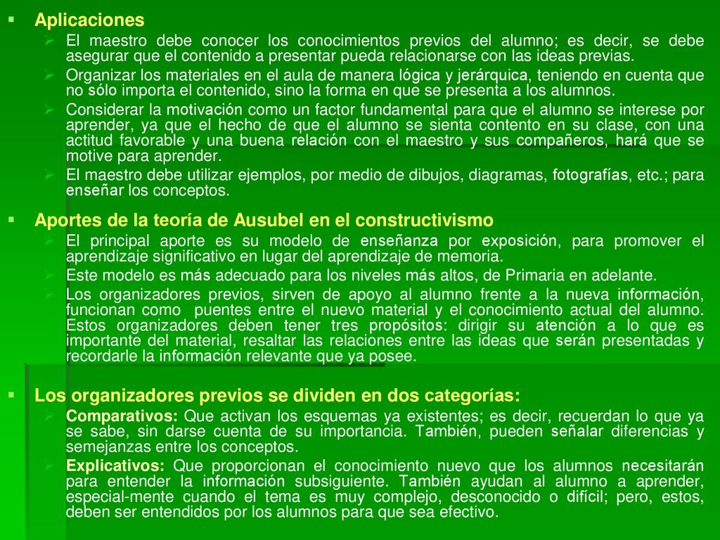 Aportes de la teoría de Ausubel en el constructivismo