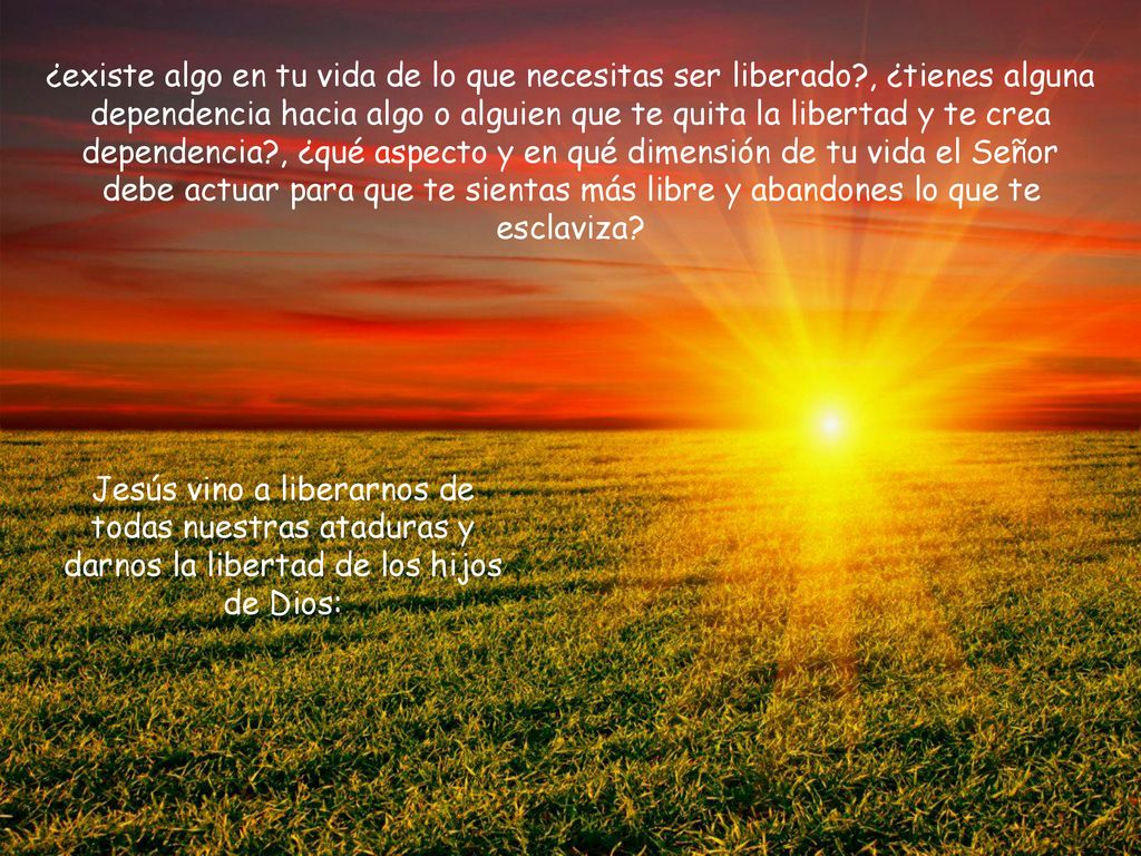 ¿existe algo en tu vida de lo que necesitas ser liberado