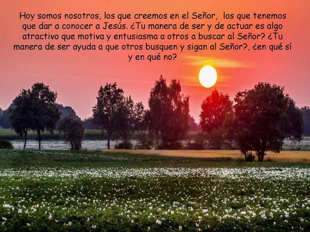 Hoy somos nosotros, los que creemos en el Señor, los que tenemos que dar a conocer a Jesús.