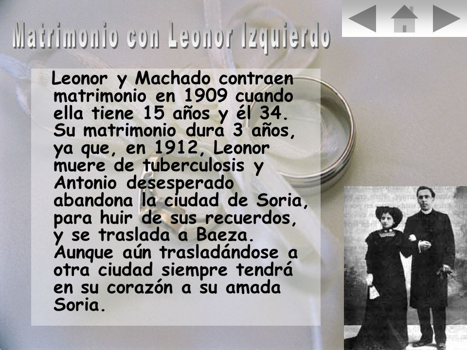 Matrimonio con Leonor Izquierdo