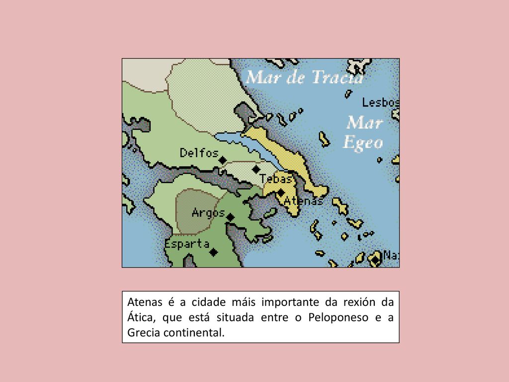 Atenas é a cidade máis importante da rexión da Ática, que está situada entre o Peloponeso e a Grecia continental.