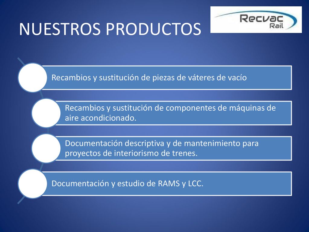 NUESTROS PRODUCTOS Recambios y sustitución de piezas de váteres de vacío. Recambios y sustitución de componentes de máquinas de aire acondicionado.