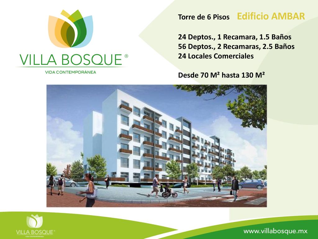 Torre de 6 Pisos Edificio AMBAR 24 Deptos. , 1 Recamara, 1