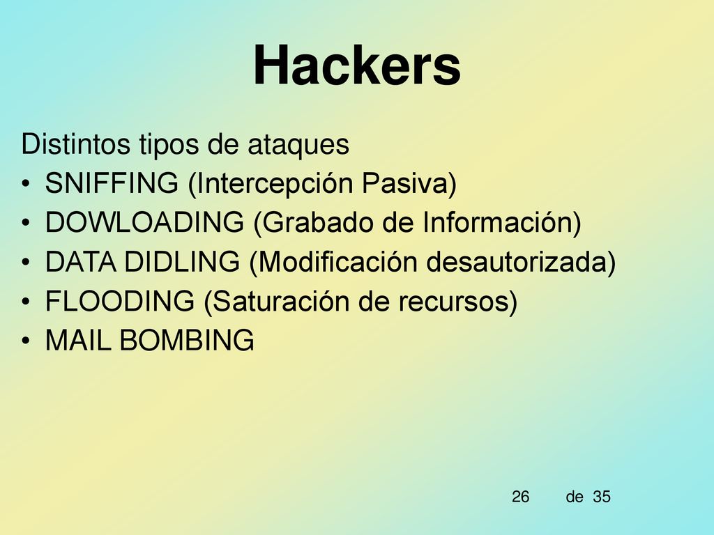 Hackers Distintos tipos de ataques SNIFFING (Intercepción Pasiva)
