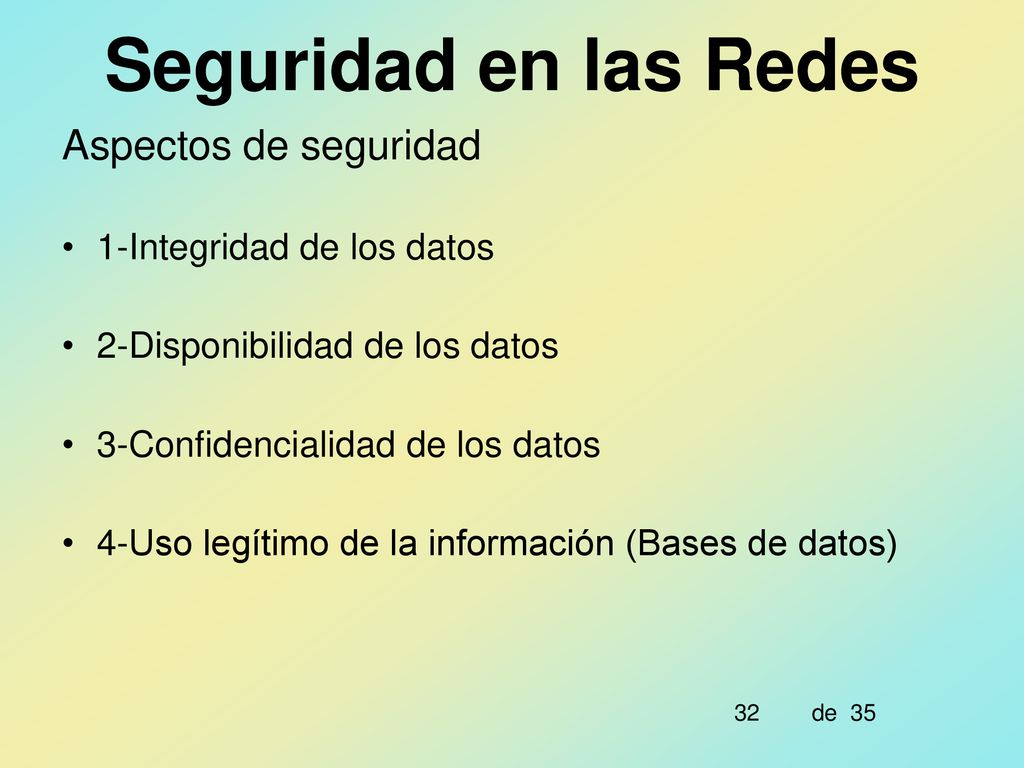 Seguridad en las Redes Aspectos de seguridad 1-Integridad de los datos