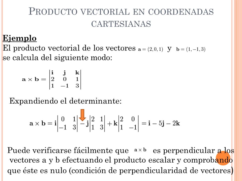 Producto vectorial en coordenadas cartesianas