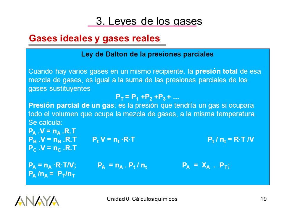 3. Leyes de los gases Gases ideales y gases reales