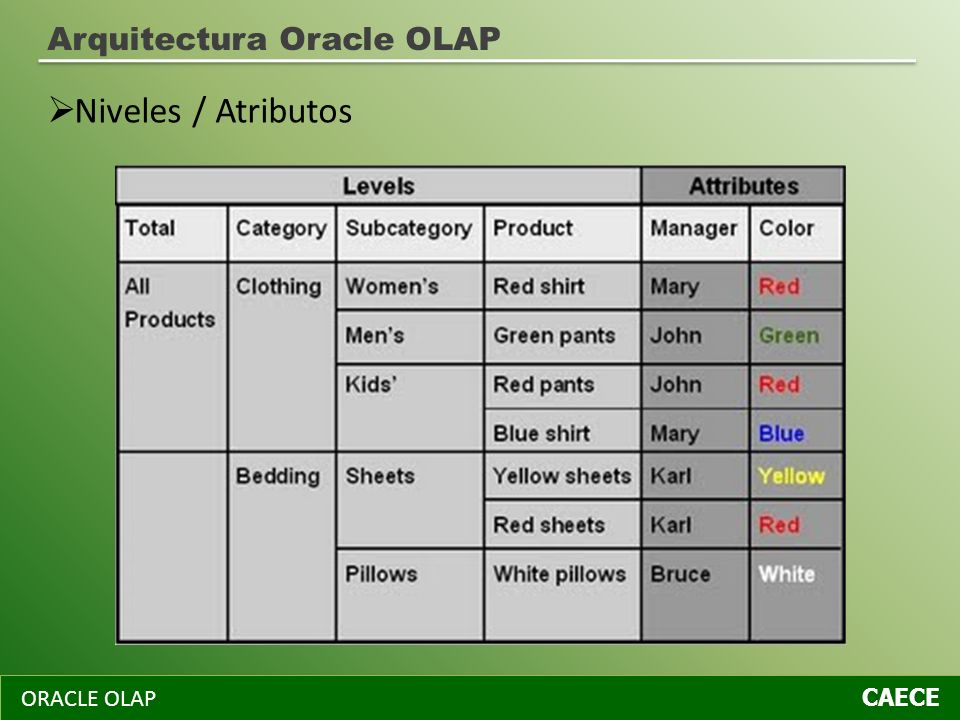 Arquitectura Oracle OLAP