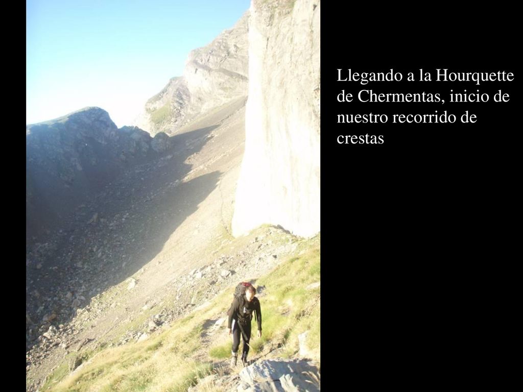Llegando a la Hourquette de Chermentas, inicio de nuestro recorrido de crestas