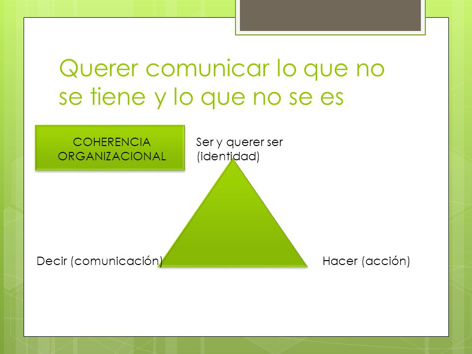Querer comunicar lo que no se tiene y lo que no se es