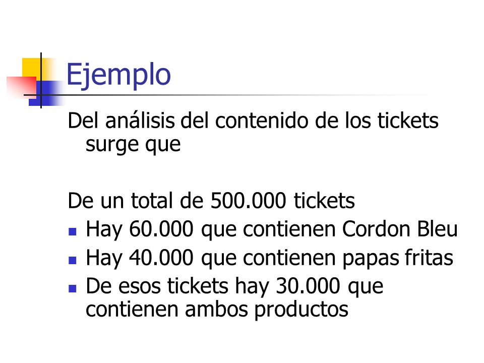 Ejemplo Del análisis del contenido de los tickets surge que