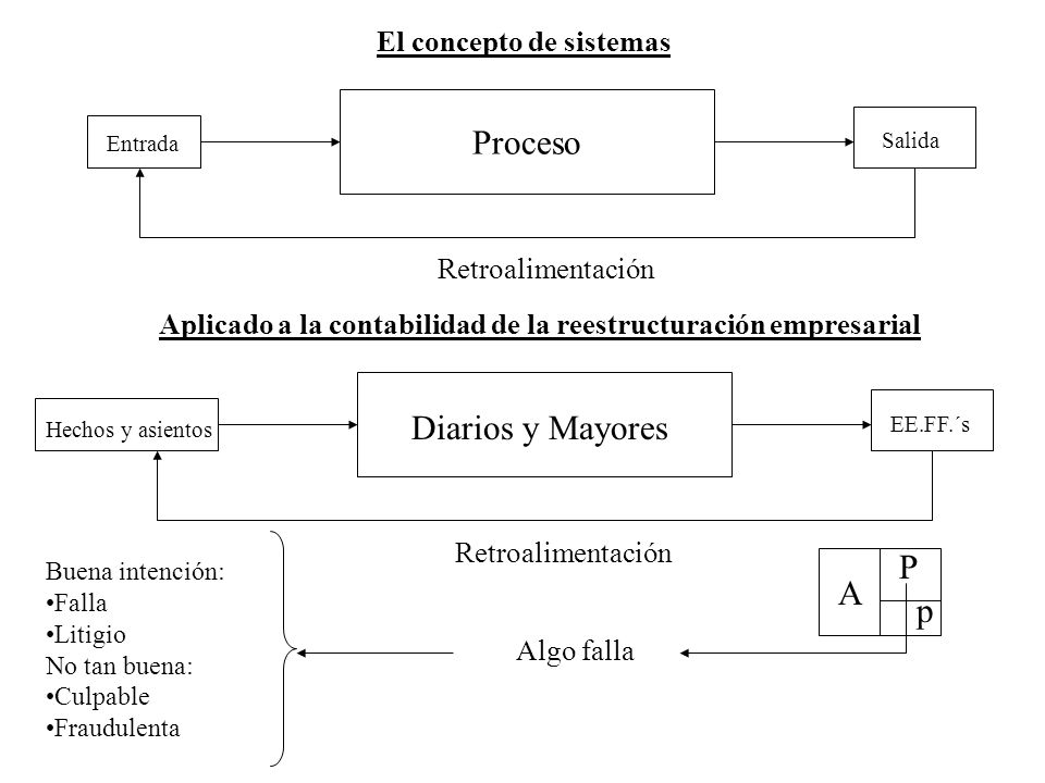Proceso Diarios y Mayores P A p El concepto de sistemas