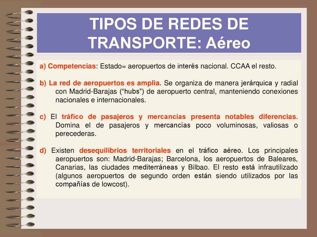 TIPOS DE REDES DE TRANSPORTE: Aéreo