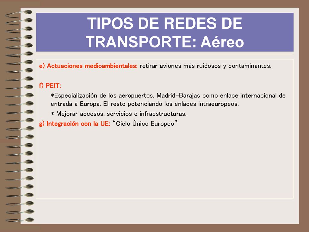 TIPOS DE REDES DE TRANSPORTE: Aéreo