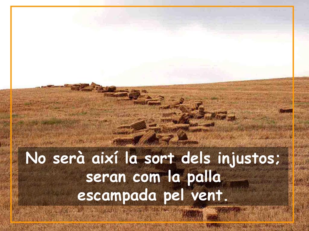No serà així la sort dels injustos;