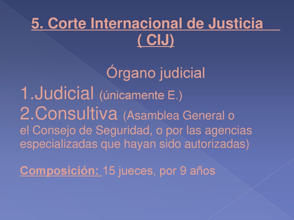5. Corte Internacional de Justicia ( CIJ)