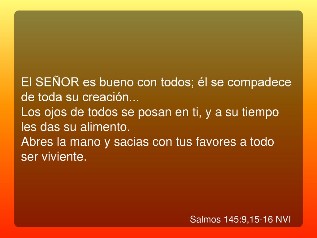 El SEÑOR es bueno con todos; él se compadece de toda su creación...