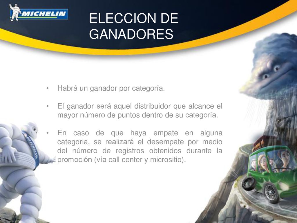 ELECCION DE GANADORES Habrá un ganador por categoría.