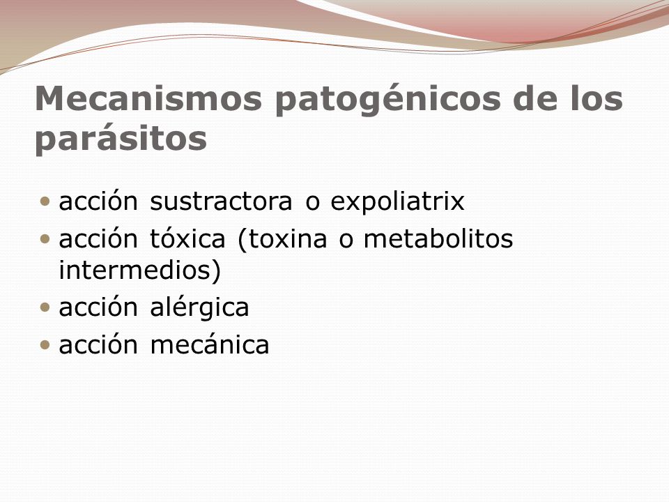 Mecanismos patogénicos de los parásitos