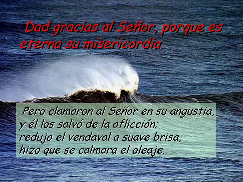 Dad gracias al Señor, porque es eterna su misericordia.