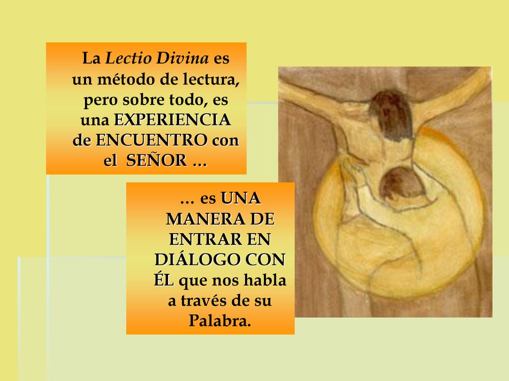 La Lectio Divina es un método de lectura, pero sobre todo, es una EXPERIENCIA de ENCUENTRO con el SEÑOR …