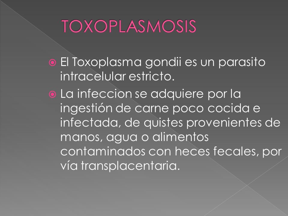 TOXOPLASMOSIS El Toxoplasma gondii es un parasito intracelular estricto.