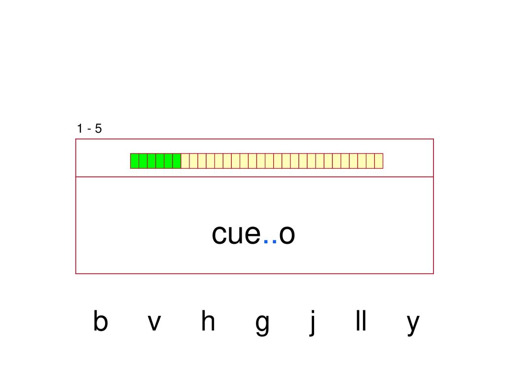 1 - 5 cue..o b v h g j ll y