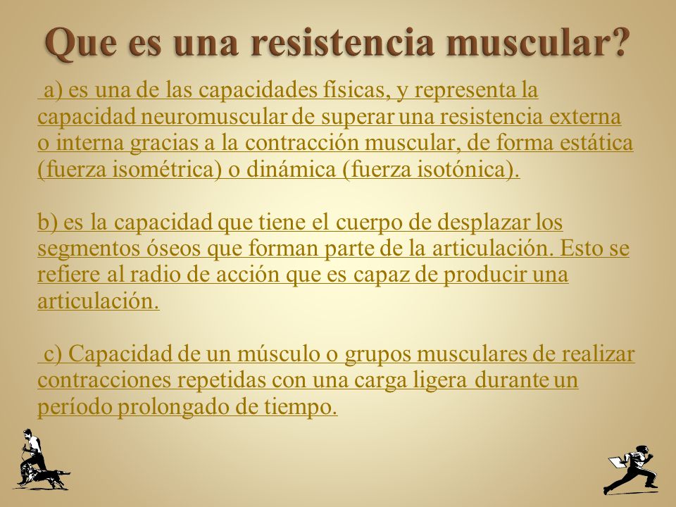 Que es una resistencia muscular