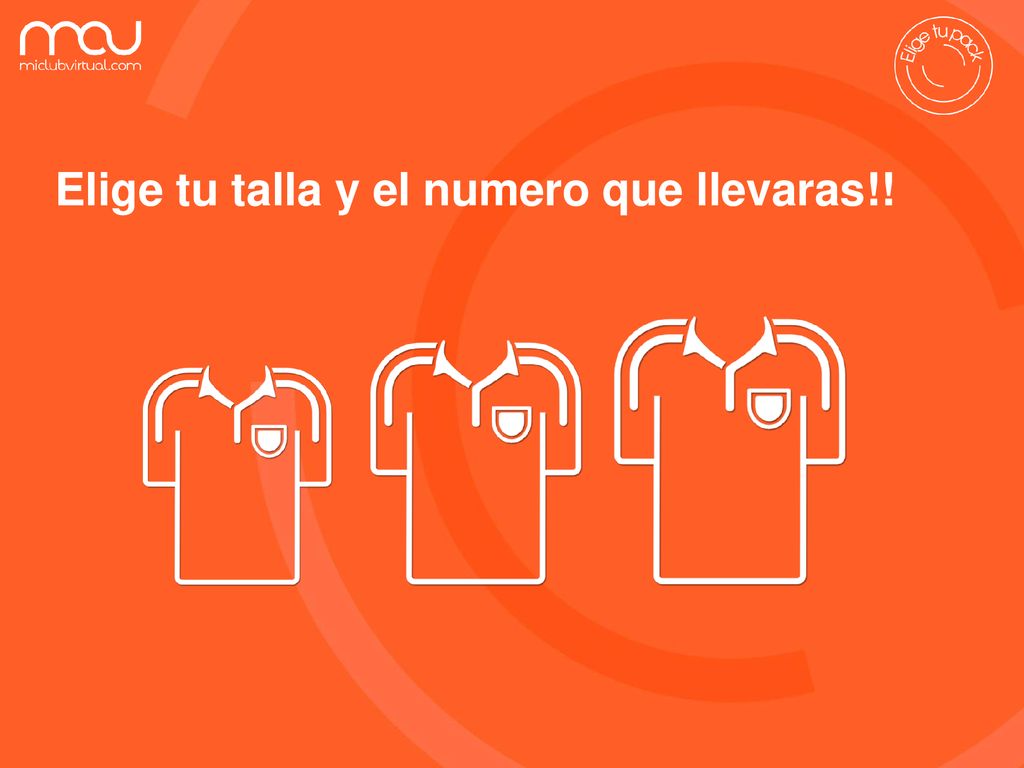 Elige tu talla y el numero que llevaras!!