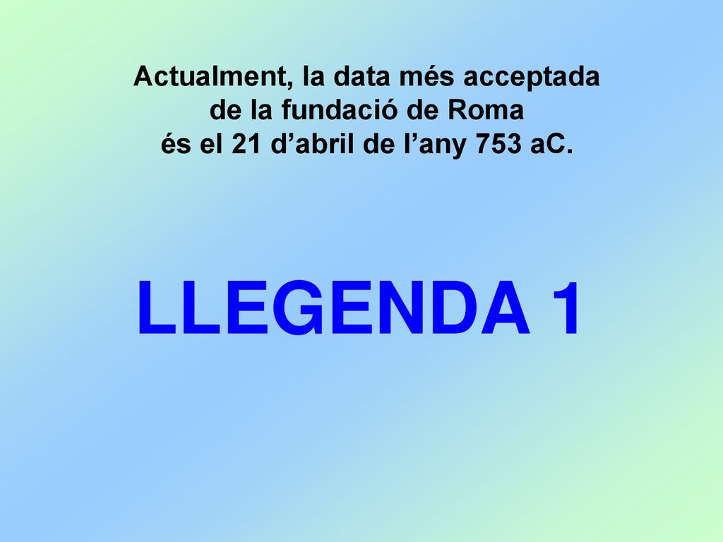 Actualment, la data més acceptada és el 21 d’abril de l’any 753 aC.