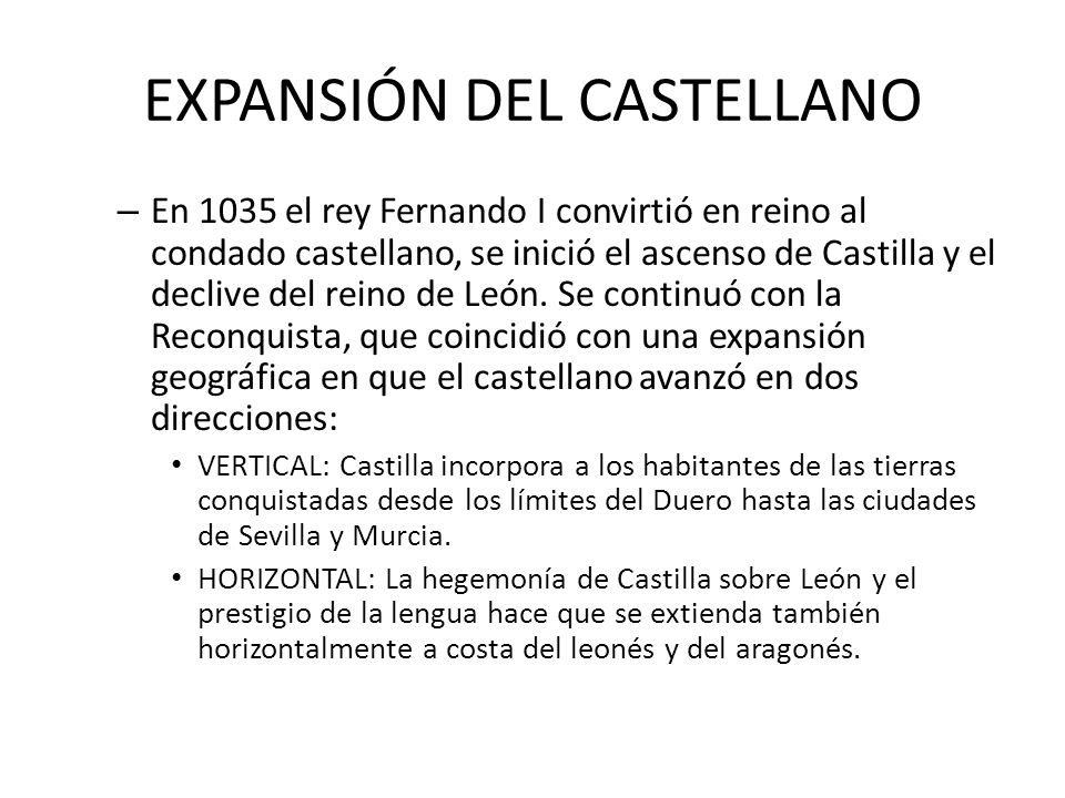 EXPANSIÓN DEL CASTELLANO