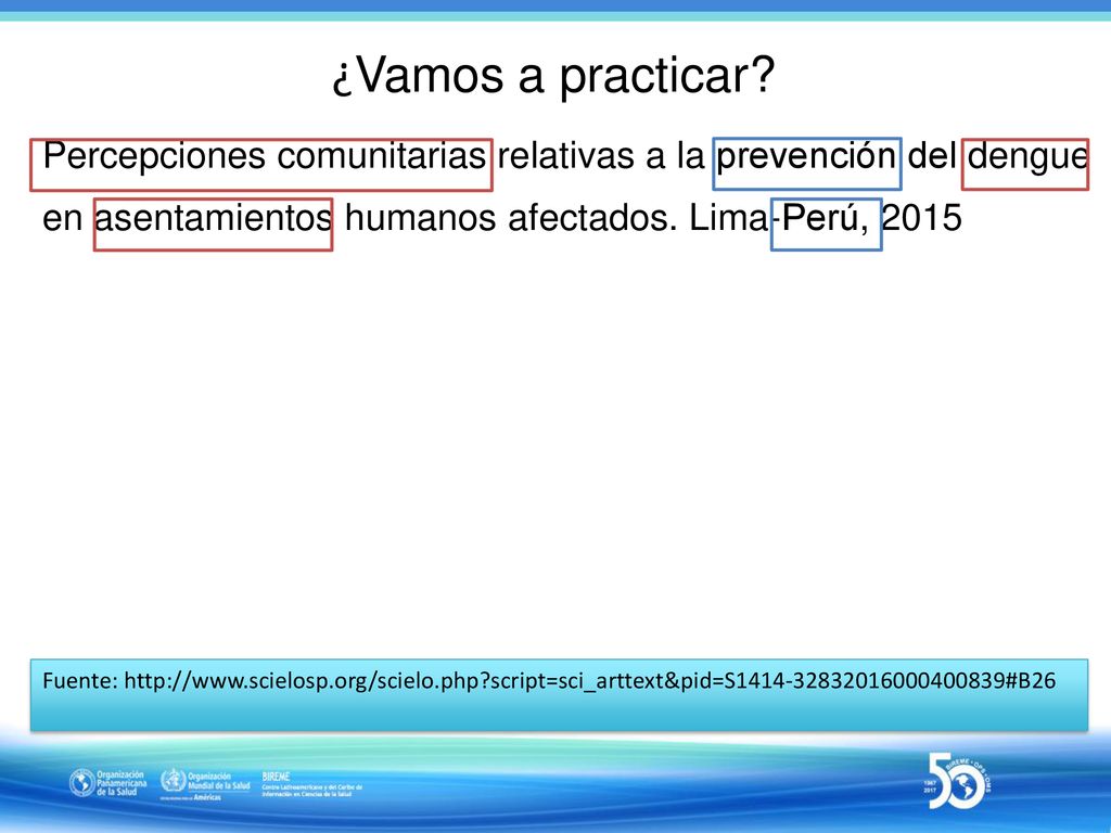¿Vamos a practicar Percepciones comunitarias relativas a la prevención del dengue en asentamientos humanos afectados. Lima-Perú,