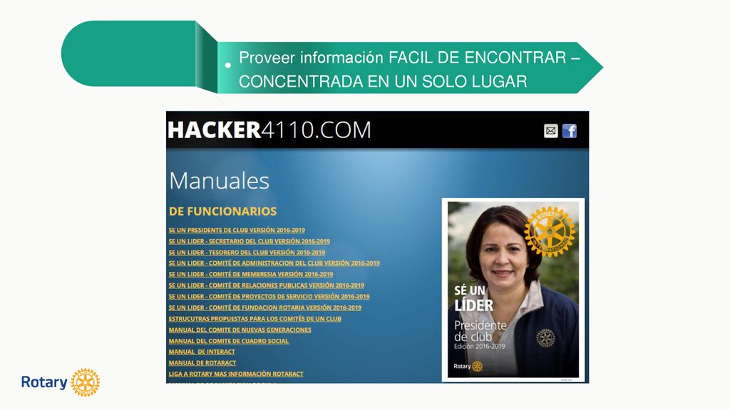 Proveer información FACIL DE ENCONTRAR – CONCENTRADA EN UN SOLO LUGAR